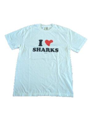 Shark Tank I Heart Sharks Comfort Colors T-Shirt ABC Official TV Show Merch Sz L